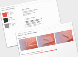 Collage aus zwei Seiten aus dem Corporate Design Mini-Manual