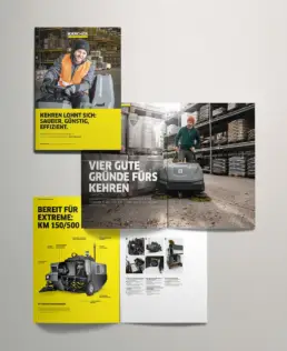 Collage aus Broschüren-Titel und zwei Broschüren-Doppelseiten