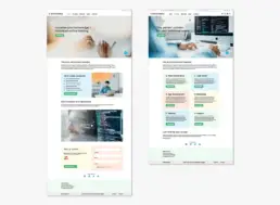 Layouts für zwei Unterseiten der Website