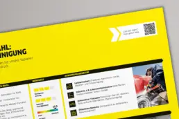 Detailaufnahme eines Posters mit Vergleichsgrafiken
