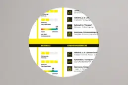 Kreisausschnitt eines Posterdetails mit Vergleichsgrafiken