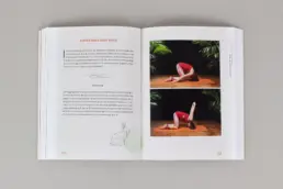 Buch-Doppelseite mit Erklärung einer Yogaübung