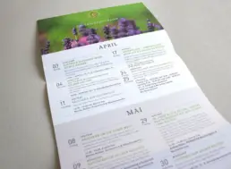 Detailaufnahme von aufgefaltetem Leporello
