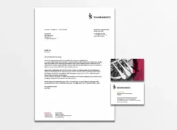 Briefbogen und Visitenkarte Vorder- und Rückseite